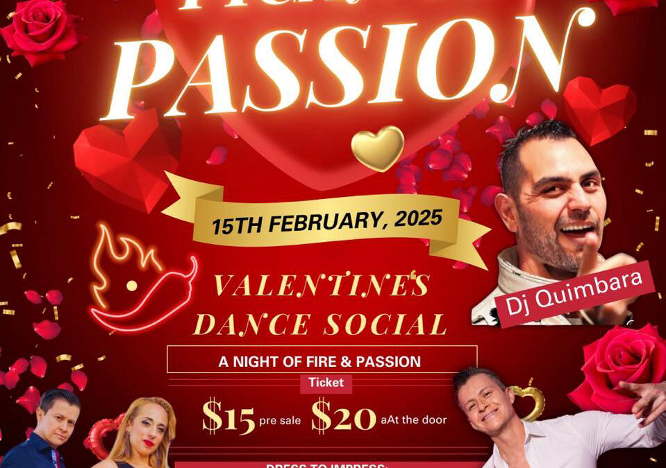 PICANTE Dance Socials 2025 >>> 1ST Social PICANTE PASSION > Valentine’s Dance Social SAT. FEB 15th….